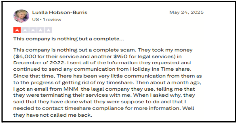 Timeshare Compliance Reviews on Trustpilot